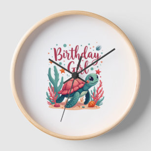 Birthday Girl Sea Turtle Theme Birthday Party Ocea Clock