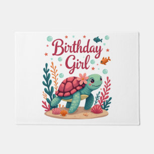 Birthday Girl Sea Turtle Theme Birthday Party Ocea Doormat