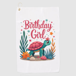 Birthday Girl Sea Turtle Theme Birthday Party Ocea Golf Towel