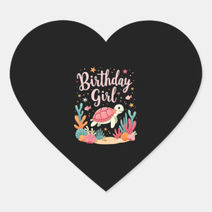 Birthday Girl Sea Turtle Theme Birthday Party Ocea Heart Sticker