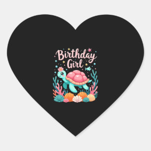 Birthday Girl Sea Turtle Theme Birthday Party Ocea Heart Sticker