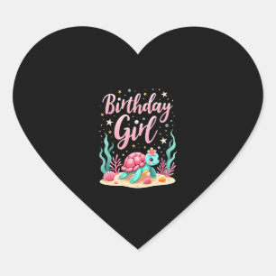 Birthday Girl Sea Turtle Theme Birthday Party Ocea Heart Sticker