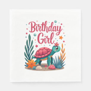 Birthday Girl Sea Turtle Theme Birthday Party Ocea Napkin