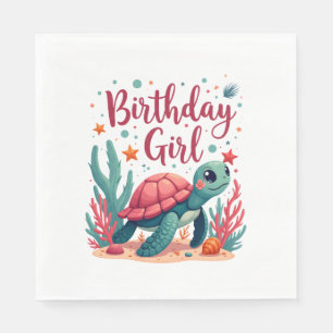 Birthday Girl Sea Turtle Theme Birthday Party Ocea Napkin