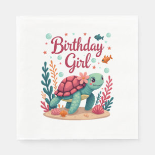 Birthday Girl Sea Turtle Theme Birthday Party Ocea Napkin