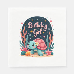 Birthday Girl Sea Turtle Theme Birthday Party Ocea Napkin