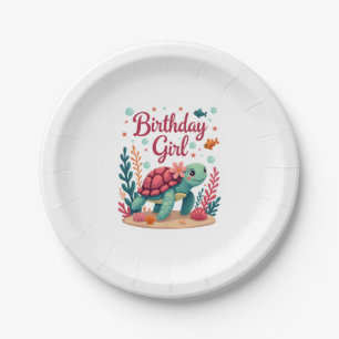 Birthday Girl Sea Turtle Theme Birthday Party Ocea Paper Plate