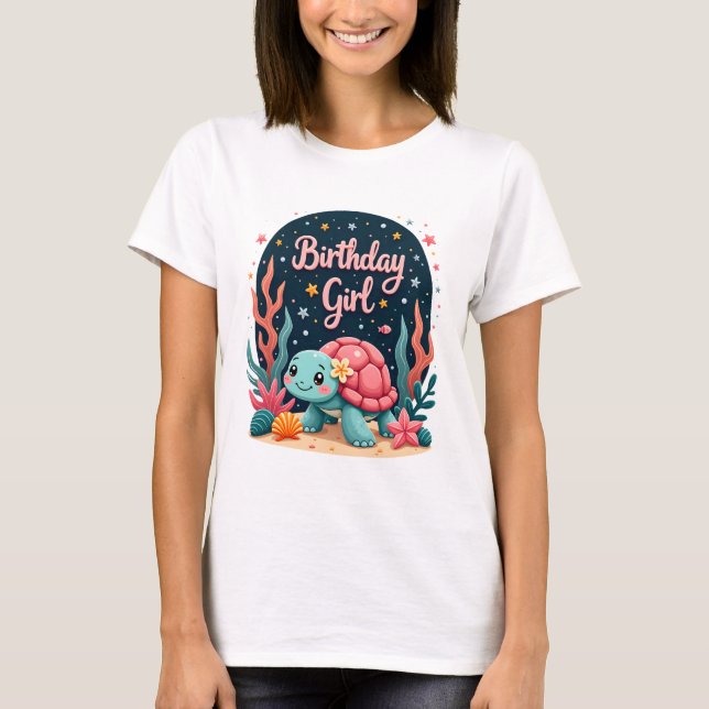 Birthday Girl Sea Turtle Theme Birthday Party Ocea T-Shirt (Front)