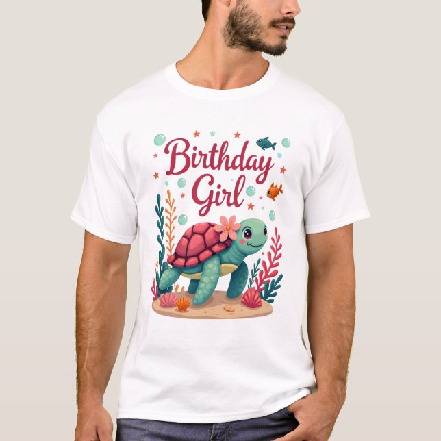Birthday Girl Sea Turtle Theme Birthday Party Ocea T-Shirt (Front)