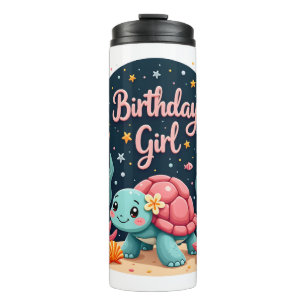 Birthday Girl Sea Turtle Theme Birthday Party Ocea Thermal Tumbler
