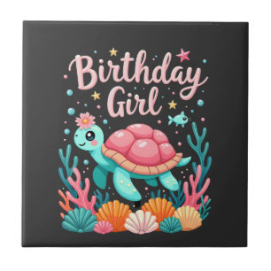 Birthday Girl Sea Turtle Theme Birthday Party Ocea Tile