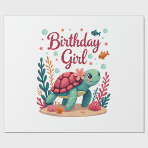 Birthday Girl Sea Turtle Theme Birthday Party Ocea Wrapping Paper