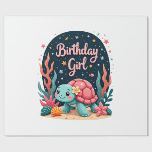 Birthday Girl Sea Turtle Theme Birthday Party Ocea Wrapping Paper