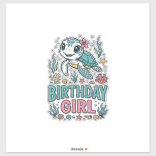 Birthday Girl Sea Turtle Vintage Engraving Shirt_1