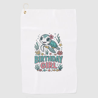 Birthday Girl Sea Turtle Vintage Engraving Shirt_1 Golf Towel