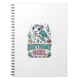 Birthday Girl Sea Turtle Vintage Engraving Shirt_1 Notebook