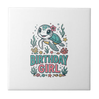 Birthday Girl Sea Turtle Vintage Engraving Shirt_1 Tile