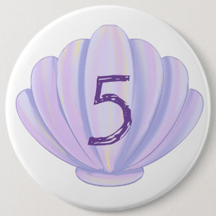 Birthday Girl Seashell Under the Sea Party 6 Cm Round Badge