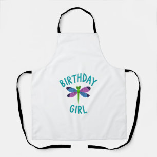 Birthday girl shirt Dragonfly birthday party tee s Apron