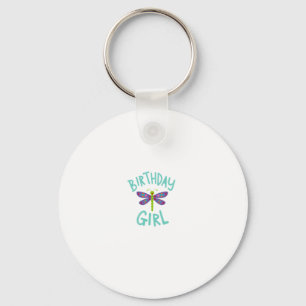 Birthday girl shirt Dragonfly birthday party tee s Key Ring