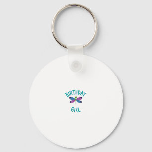 Birthday girl shirt Dragonfly birthday party tee s Key Ring