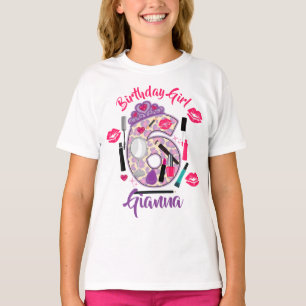 Birthday Girl Six 6   Spa Make up    T-Shirt