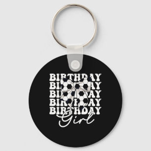Birthday Girl Soccer Girl Coquette Bow Key Ring