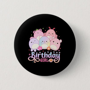 Birthday Girl Squish Squad Mallow Girls Cute Kids 6 Cm Round Badge