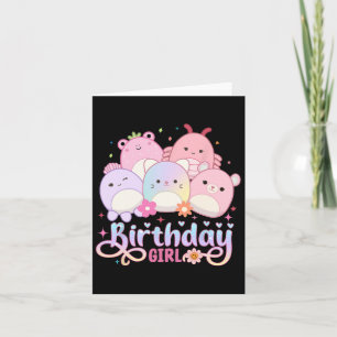 Birthday Girl Squish Squad Mallow Girls Cute Kids  Card