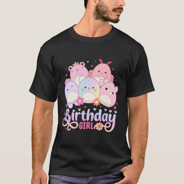 Birthday Girl Squish Squad Mallow Girls Cute Kids  T-Shirt (Front)