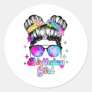 Birthday Girl Tie Dye Birthday Shirts For Women Gi Classic Round Sticker