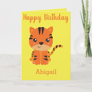 Birthday girl tiger card