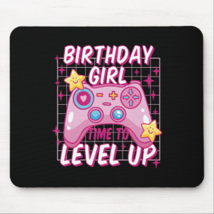 Birthday Girl Time to Level Up Video Game Birthday Mouse Mat