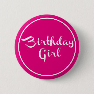 Birthday Girl Typography 6 Cm Round Badge