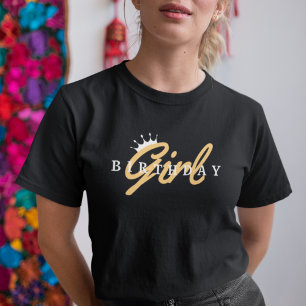 Birthday Girl Typography & Crown, Simple,Modern Tri-Blend Shirt