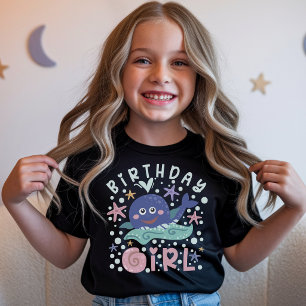 Birthday Girl Under the Sea Whale Starfish T-Shirt
