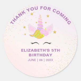 Birthday Girl Unicorn Magical Celebration Classic Round Sticker