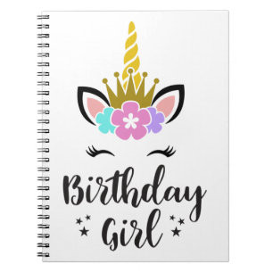 Birthday Girl Unicorn Notebook