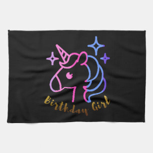 Birthday Girl unicorn unicorn unicorn gift Tea Towel