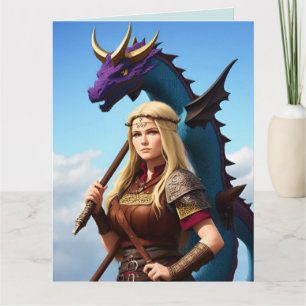 BIRTHDAY GIRL WARRIOR FANTASY BIRTHDAY CARD
