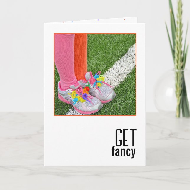 Birthday Girl Wearing Pipe Cleaners On Her Shoes Card (Front)