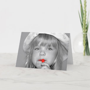 Birthday Girl Wearing Red Lipstick Card