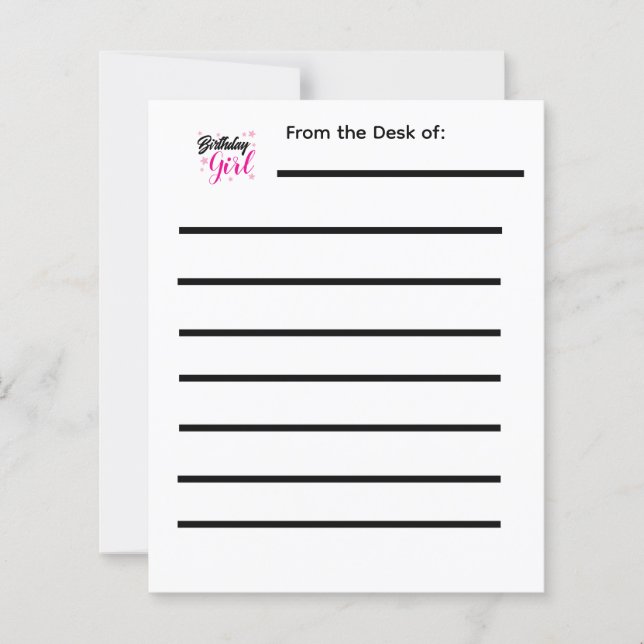 Birthday Girl Wish List (Front)