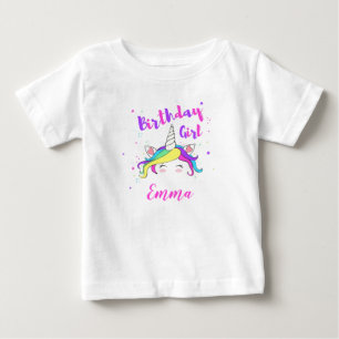 Birthday girl with customizable name baby T-Shirt