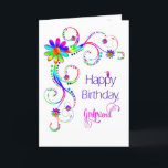 Birthday, Girlfriend, Abstract Floral-Vivid Card<br><div class="desc">See same and/or similar image in other categories and products</div>