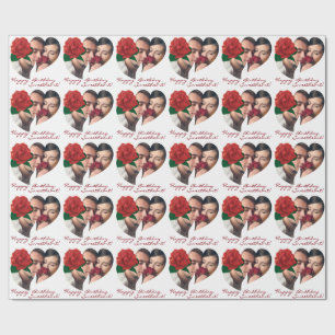 Birthday girlfriend heart photo Wrapping Paper