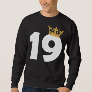 Birthday Girls 19th Party 19 Years Old Bday Crown Sweatshirt