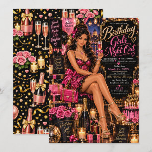 Birthday Girls Night Out Party Invitation