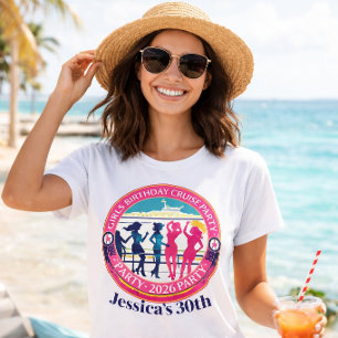 Birthday Girls Party Custom Cruise Summer Vacation T-Shirt