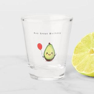 Birthday glass, avocado birthday cute shot glass